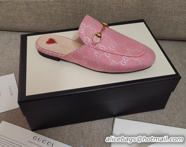 Lower Price Disney x Gucci Princetown GG Silver Lamé Slipper 475094 Pink 2020