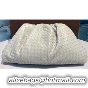 Top Grade Bottega Veneta The Pouch Clutch Bag In Woven Leather 585854 White 2020