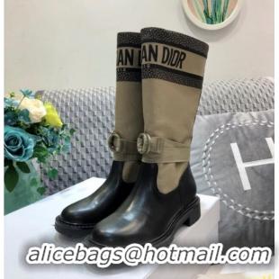 Good Looking Dior D-MAJOR Boot in Taupe and Black Technical Fabric and Calfskin 80171