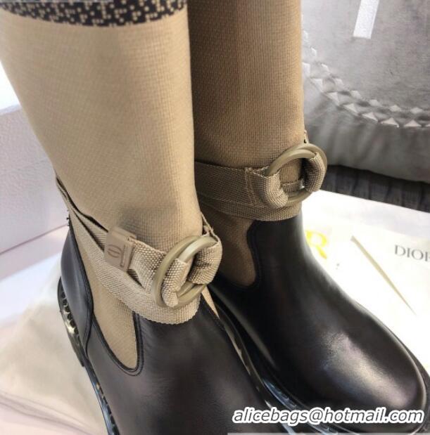 Good Looking Dior D-MAJOR Boot in Taupe and Black Technical Fabric and Calfskin 80171