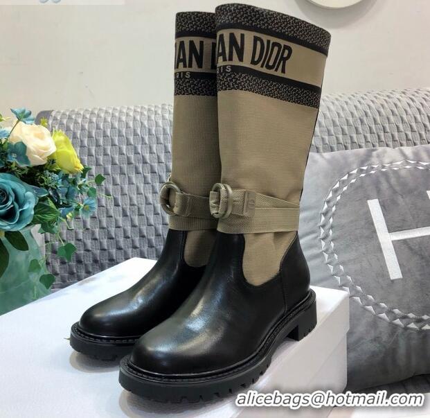 Good Looking Dior D-MAJOR Boot in Taupe and Black Technical Fabric and Calfskin 80171