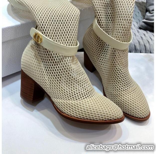 Good Quality Dior Naughtily-D High Boot in Fishnet and Lambskin with 7cm Heel 80173 Beige 2020