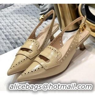 Classic Quality Dior Boy-D Perforated Calfskin CD Mules 40mm Heel 80505 Nude 2020