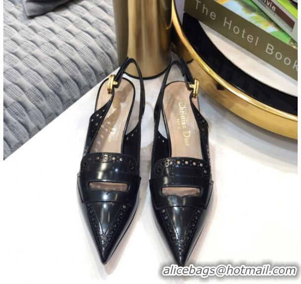 Luxury Hot Dior Boy-D Perforated Calfskin CD Slingback Pumps 40mm Heel 080512 Black 2020