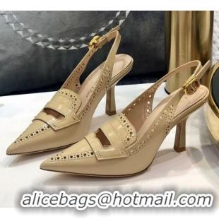 Classic Hot Dior Boy-D Perforated Calfskin CD Slingback Pumps 80mm Heel 080514 Nude 2020