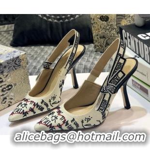 AAAAA Dior J'Adior Dioramour Graffiti Slingback Pumps 95mm Heel 80739