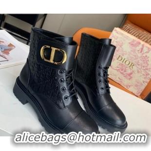 Luxury Classic Dior Logo Embossed Calfskin CD Band Ankle Boots 82755 Black 2020