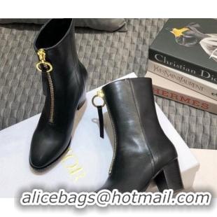 Best Quality Dior Empreinte Heel 70mm Short Boots with Zip 00954 Black 2020