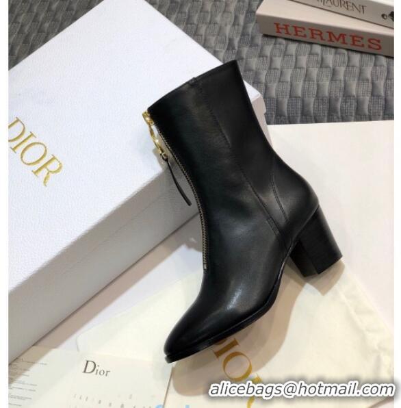 Best Quality Dior Empreinte Heel 70mm Short Boots with Zip 00954 Black 2020