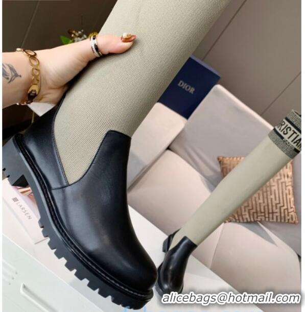 Good Looking Dior J'Adior Fabric and Calfskin Knee-High Boots 91022 Grey/Black 2020