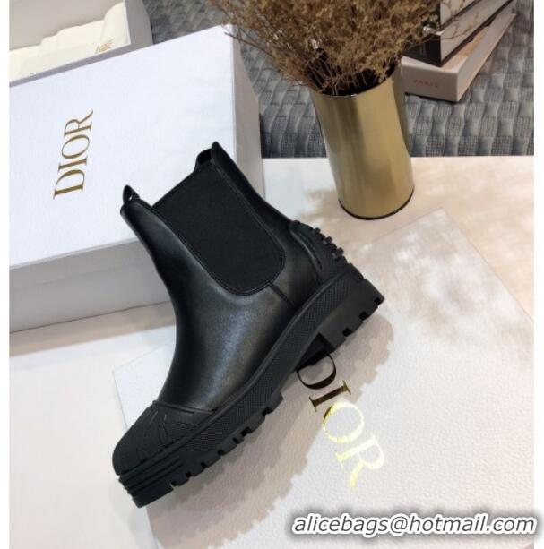 Charming Dior Iron Calfskin Short Boots 91046 Black 2020