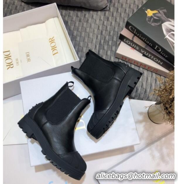 Charming Dior Iron Calfskin Short Boots 91046 Black 2020