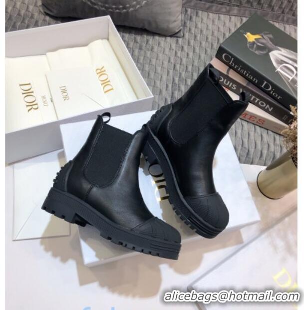 Charming Dior Iron Calfskin Short Boots 91046 Black 2020