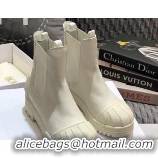 Good Quality Dior Iron Calfskin Short Boots 91046 White 2020