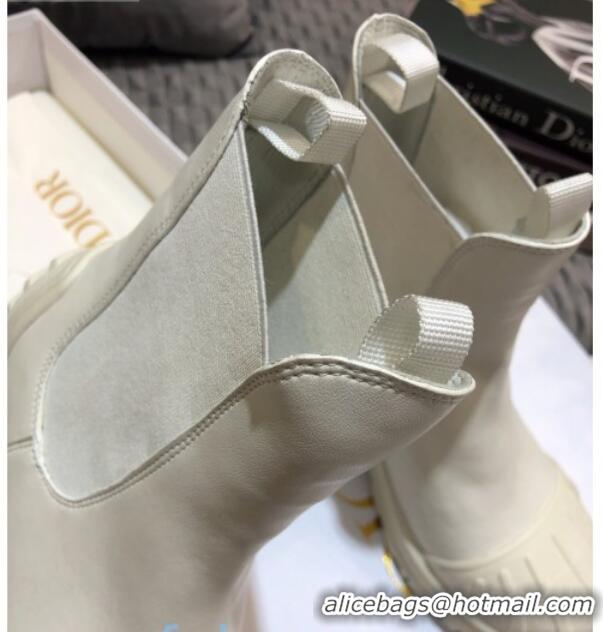 Good Quality Dior Iron Calfskin Short Boots 91046 White 2020