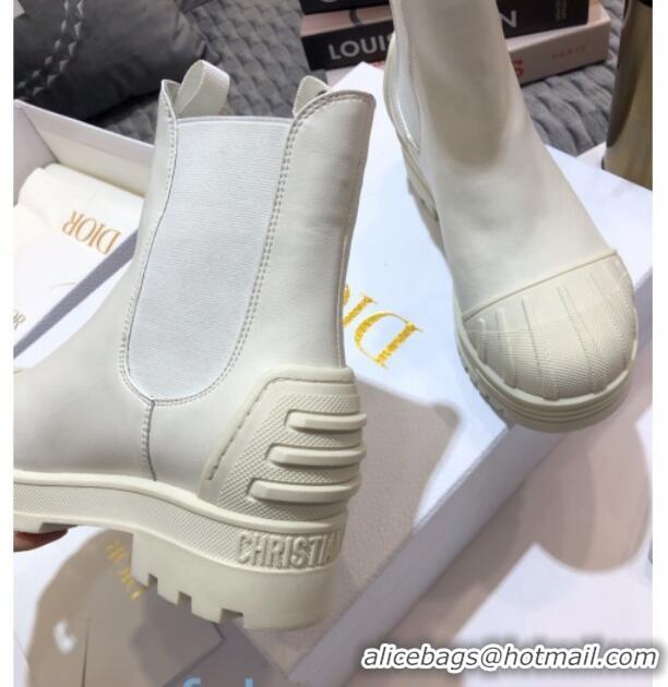 Good Quality Dior Iron Calfskin Short Boots 91046 White 2020