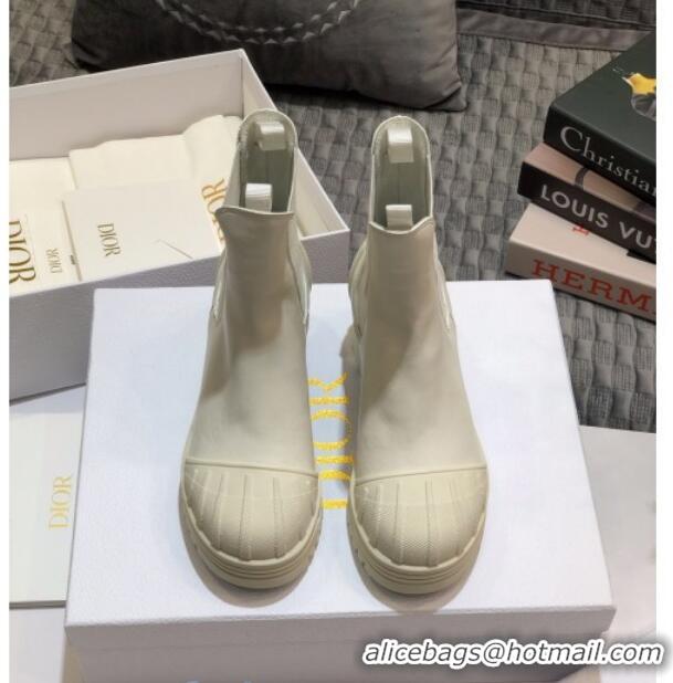 Good Quality Dior Iron Calfskin Short Boots 91046 White 2020