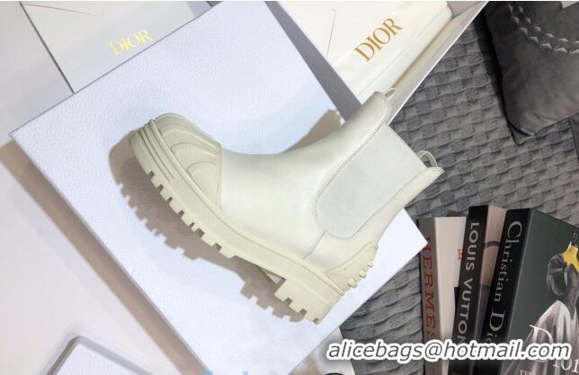 Good Quality Dior Iron Calfskin Short Boots 91046 White 2020