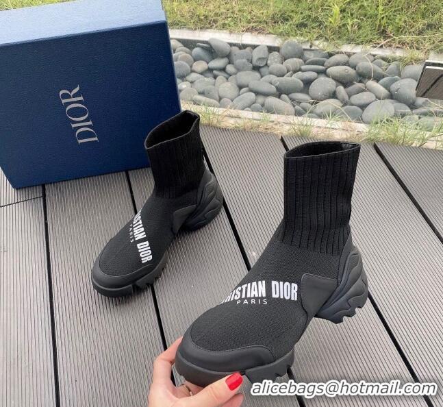 Shop Duplicate Dior Knit Sock Short Boots 91141 Black 2020