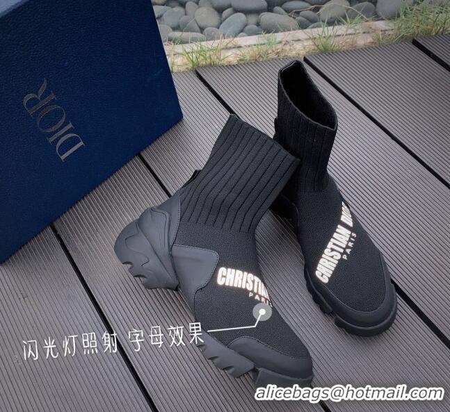 Shop Duplicate Dior Knit Sock Short Boots 91141 Black 2020