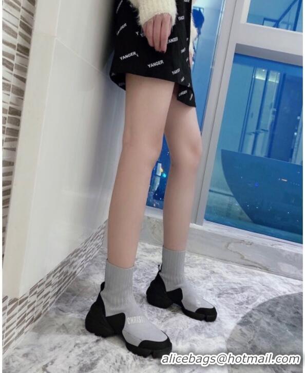 Stylish Dior Knit Sock Short Boots 91141 Grey 2020