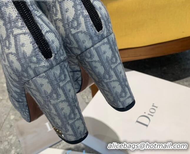 Cheap Price Dior Oblique Canvas Platform Heel 10cm Short Boots 92122 Grey 2020