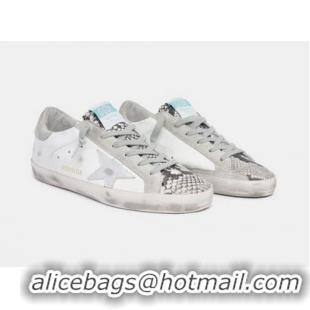 Top Grade Golden Goose GGDB White Super-Star Sneakers With Snake-print Insert GGBD22