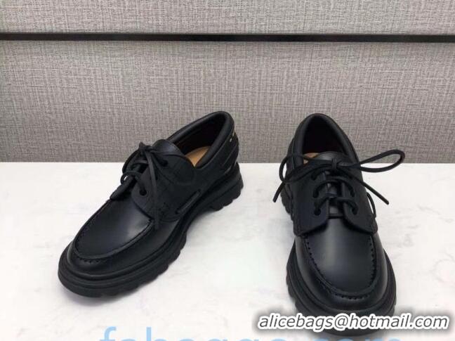 New Stylish Dior Walker Boat Lace-up Loafers 92436 Black 2020