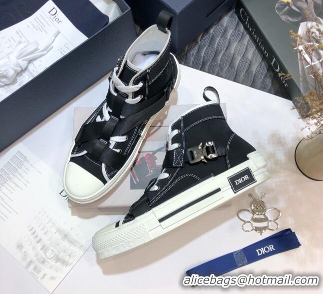 Sumptuous Dior B23 Nylon High-top Sneakers with Cross Straps 92529 Blue 2020