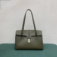 Original Cheap Celine LARGE SOFT 16 BAG IN SUPPLE GRAINED CALFSKIN 194043 green