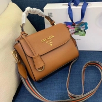 Fashion Prada Calf skin tote 1BD071 1BD209 brown