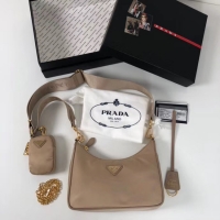 Most Popular Prada Re-Edition nylon shoulder bag 1BH204 apricot