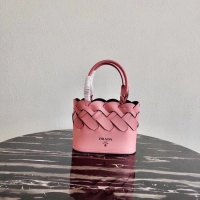 1:1 aaaaa Prada Leather Tress Tote 1BG318 pink