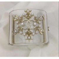 Low Cost Chanel Resin Snowflake Cuff Bracelet CC1620 2019