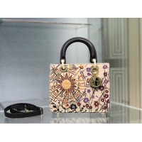 Sumptuous LADY DIOR DIOR TOTE EMBROIDERED CANVAS BAG CA0111-2