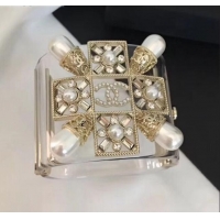 Hot Sell Chanel Resin Square Pearl Cuff Bracelet CC1629 2019