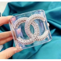 Imitation Chanel Resin Crystal CC Cuff Bracelet CC1633 2019