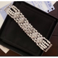 Cheapest Chanel Rhombus Pearl Choker Bracelet AB2258 2019