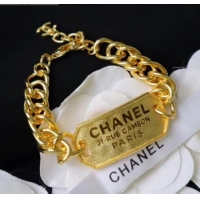 Well Crafted Chanel Metal Tag Bracelet AB3072 Gold 2020