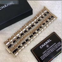 Top Design Chanel Chain Leather Wide Bracelet AB2383 2019