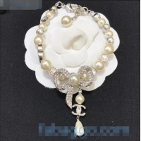 Cheapest Chanel Bow Pearl Bracelet AB4296 Silver 2020