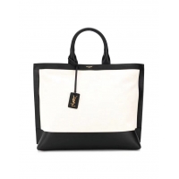 Sophisticated Yves Saint Laurent CANVAS tote bag Y615719 black&white