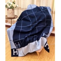 Super Quality Herems Wool & Cashmere Avalon III Throw Blanket 70762 Blue 2020