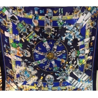 Practical Hermes Silk and Cashmere Square Scarf 140x140cm H2080801 Blue 2020