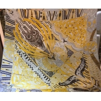 Purchase Hermes Silk and Cashmere Square Scarf 140x140cm H2080805 Yellow 2020