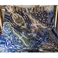 Top Grade Hermes Silk and Cashmere Square Scarf 140x140cm H2080805 Blue 2020