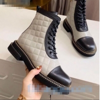 New Fashion Chanel Quilted Calfskin Chain Side Ankle Boots C3118 Gray 2020