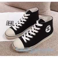 Top Quality Chanel Canvas High-Top Sneakers C0901 Black 2020