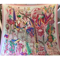 Sophisticated Hermes Silk and Cashmere Square Scarf 140x140cm H2081018 Pink 2020 