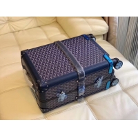 Popular Style Goyard Original Trolley Travel Luggage In 20 inch G44009 Navy Blue